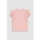 Otroška kratka majica Coccodrillo roza barva - roza. Otroške kratka majica iz kolekcije Coccodrillo. Model izdelan iz tanke, rahlo elastične pletenine.