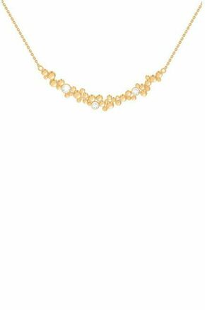 Pozlačena ogrlica Lilou Sparkling - zlata. Ogrlica iz kolekcije Lilou. Model z ornamentom iz kubičnega cirkonija izdelan iz 18-karatne pozlačene medenine.