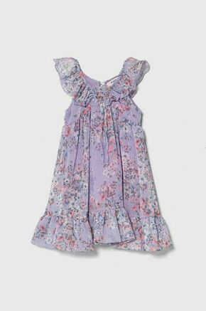Otroška obleka Pinko Up vijolična barva - vijolična. Otroški obleka iz kolekcije Pinko Up. Model izdelan iz vzorčaste tkanine. Zaradi vsebnosti poliestra je tkanina bolj odporna na gubanje.
