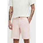 Kratke hlače Superdry moški, roza barva - roza. Kratke hlače iz kolekcije Superdry. Model izdelan iz enobarvnega materiala. Model iz izjemno udobne tkanine z visoko vsebnostjo bombaža.