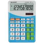 Sharp kalkulator EL332BBL, namizni, 10-mestni, bel/moder