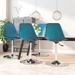 Greatstore Vrtljivi stoli za mizo, 4 kosi, turkizna barva, PP