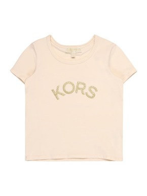 Otroška bombažna kratka majica Michael Kors bež barva - bež. Otroški kratka majica iz kolekcije Michael Kors. Model izdelan iz tanke
