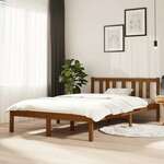 shumee Okvir za posteljo, medeno rjava, masivni les, 120 x 200 cm