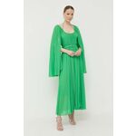 Obleka s primesjo svile Beatrice B zelena barva - zelena. Obleka iz kolekcije Beatrice B. Model izdelan iz kombinacija dveh različnih materialov. Model iz tankega materiala je idealen za toplejše letne čase.