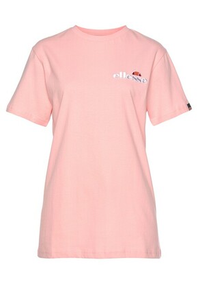 Bombažna kratka majica Ellesse črna barva - roza. Kratka majica iz kolekcije Ellesse. Model izdelan iz tanke