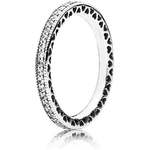 Pandora Ljubezen prstan s kristali 190963CZ (Obseg 50 mm) srebro 925/1000