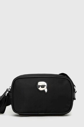 Torbica Karl Lagerfeld črna barva - črna. Majhna torbica iz kolekcije Karl Lagerfeld. na zapenjanje