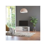 VIDAXL TV omarica visok sijaj bela 120x34x37 cm iverna plošča