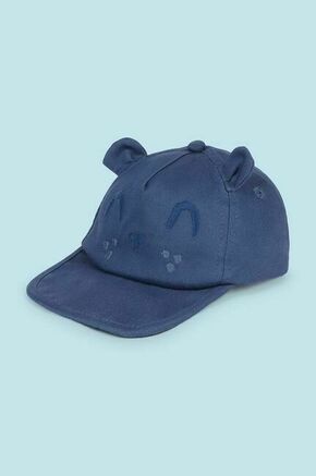 Otroška bombažna bejzbolska kapa Mayoral - modra. Otroški kapa s šiltom vrste baseball iz kolekcije Mayoral. Model izdelan iz enobarvne tkanine z vstavki.