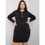 RELEVANCE Ženska plus velikost obleka z žepi ALESSIA črna RV-SK-7241.43_381317 Univerzalni