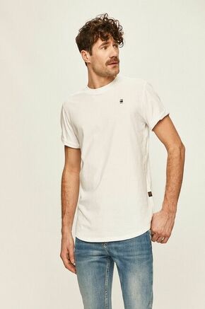 Bombažna kratka majica G-Star Raw bela barva - bela. Kratka majica iz kolekcije G-Star Raw. Model izdelan iz tanke
