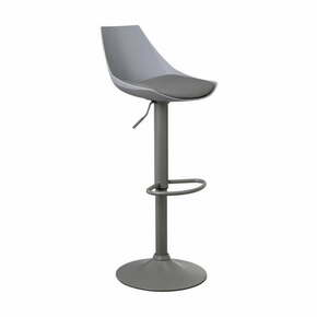 Sivi barski stoli v kompletu z nastavljivo višino 2 ks iz umetnega usnja (višina sedeža 56