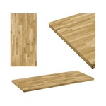 VIDAXL Površina za mizo trden hrastov les pravokotna 44 mm 100x60 cm