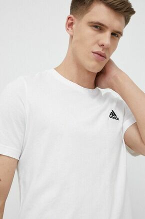 Bombažna kratka majica adidas bela barva - bela. Kratka majica iz kolekcije adidas. Model izdelan iz tanke