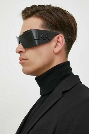 Sončna očala Versace črna barva - črna. Sončna očala iz kolekcije Versace. Model z enobarvnimi stekli in okvirji iz plastike. Ima filter UV 400.