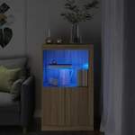 vidaXL Stranska omarica z LED lučkami sonoma hrast inženirski les