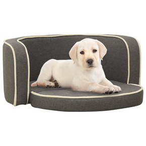 VidaXL Zložljiv pasji kavč siv 76x71x30 cm s platneno pralno blazino