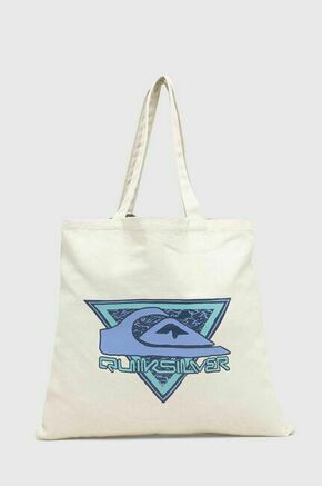 Bombažna torba Quiksilver bež barva - bež. Velika torbica iz kolekcije Quiksilver. Model brez zapenjanja