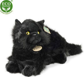 Rappa Plišasta mačka črna ležeča 30 cm