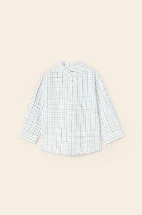 Otroška srajca s primesjo lanu Mayoral - modra. Otroška srajca iz kolekcije Mayoral. Model izdelan iz tkanine.
