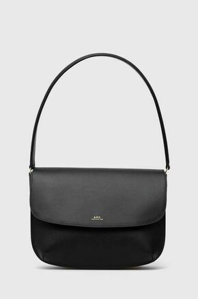 Usnjena torbica A.P.C. črna barva - črna. Majhna torbica iz kolekcije A.P.C. Model na zapenjanje