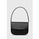 Usnjena torbica A.P.C. črna barva - črna. Majhna torbica iz kolekcije A.P.C. Model na zapenjanje, izdelan iz naravnega usnja. Lahek in udoben model, idealen za vsakodnevno nošenje.
