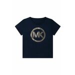 Otroška bombažna kratka majica Michael Kors mornarsko modra barva - mornarsko modra. Otroške kratka majica iz kolekcije Michael Kors. Model izdelan iz pletenine z nalepko.