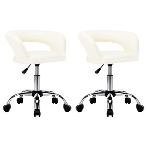Greatstore Jedilni stoli 2 kosa belo umetno usnje