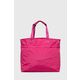 Torbica United Colors of Benetton roza barva - roza. Velika torbica iz kolekcije United Colors of Benetton. Model na zapenjanje, izdelan iz tekstilnega materiala.