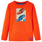vidaXL Otroška majica z dolgimi rokavi živo oranžna 104