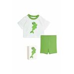 Komplet za dojenčka Mini Rodini Dolphin zelena barva - zelena. Komplet za dojenčke iz kolekcije Mini Rodini. Model izdelan iz udobne pletenine.
