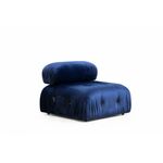 Temno modra žametna modularna sedežna garnitura (sredinski modul) Bubble – Balcab Home