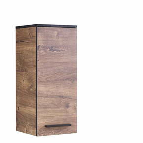 Rjava stenska kopalniška omarica v hrastovem dekorju 30x72 cm Set 374 - Pelipal