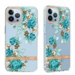 Gumiran ovitek (TPUP) za Apple iPhone 14 Pro Max, flowers, moder