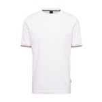Bombažna kratka majica BOSS bela barva - bela. Kratka majica iz kolekcije BOSS, izdelana iz enobarvne pletenine. Model iz zračne bombažne tkanine.