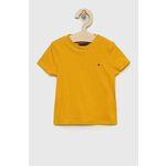 Otroška bombažna kratka majica Tommy Hilfiger oranžna barva - oranžna. Otroški Lahkotna kratka majica iz kolekcije Tommy Hilfiger. Model izdelan iz tanke, elastične pletenine.