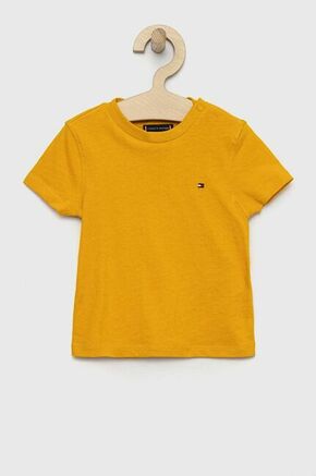 Otroška bombažna kratka majica Tommy Hilfiger oranžna barva - oranžna. Otroški Lahkotna kratka majica iz kolekcije Tommy Hilfiger. Model izdelan iz tanke