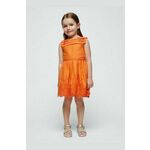 Otroška bombažna obleka Mayoral oranžna barva - oranžna. Otroški obleka iz kolekcije Mayoral. Model izdelan iz tkanine, ki diha. Model iz izjemno udobne bombažne tkanine.