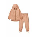 Otroški komplet za zaščito pred dežjem Liewood oranžna barva - oranžna. Otroški suknjič in hlače iz kolekcije Liewood. Nepodložen model, izdelan iz gladkega materiala.
