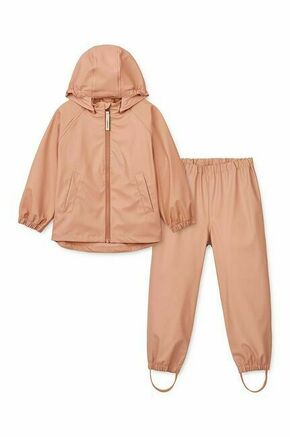 Otroški komplet za zaščito pred dežjem Liewood oranžna barva - oranžna. Otroški suknjič in hlače iz kolekcije Liewood. Nepodložen model