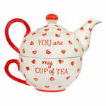 Rdeč/bel keramičen čajni servis You are My Cup of Tea – Sass &amp; Belle