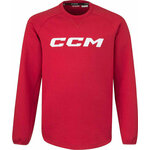 CCM Locker Room Fleece Crew SR Red S SR Hokejski pulover