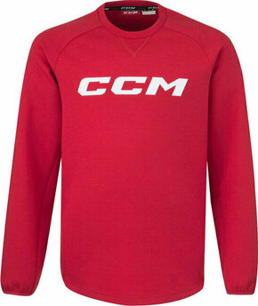 CCM Locker Room Fleece Crew SR Red S SR Hokejski pulover