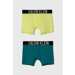 Otroške boksarice Calvin Klein Underwear 2-pack zelena barva - zelena. Otroški boksarice iz kolekcije Calvin Klein Underwear. Model izdelan iz elastične pletenine. V kompletu sta dva para.