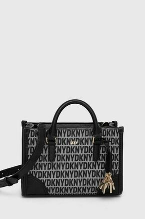 Torbica Dkny črna barva - črna. Majhna torbica iz kolekcije Dkny. Model na zapenjanje
