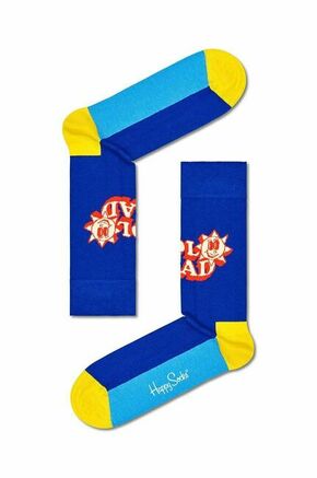 Nogavice Happy Socks Navy Number One Dad mornarsko modra barva - mornarsko modra. Visoke nogavice iz kolekcije Happy Socks. Model izdelan iz elastičnega