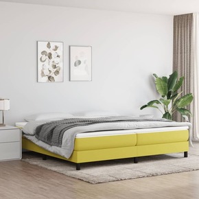 Shumee Box spring postelja z vzmetnico zelen 200x200 cm blago