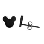 Troli Dizajnerski črni uhani Mickey Mouse