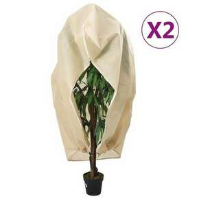 VidaXL Koprena za rastline iz flisa z zadrgo 2 kosa 70 g/m² 3